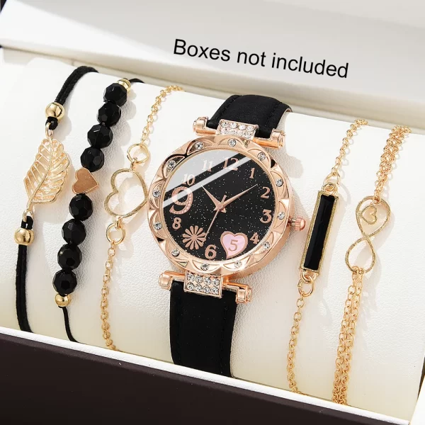 5PCS LADIES LEATHER WATCH