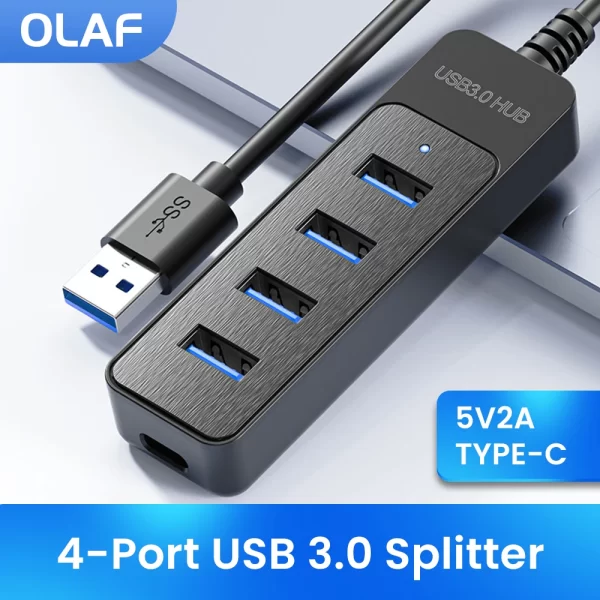 USB Power Adapter 4 Port Multi USB Splitter