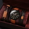 Luxury Brown Leather Watch Set