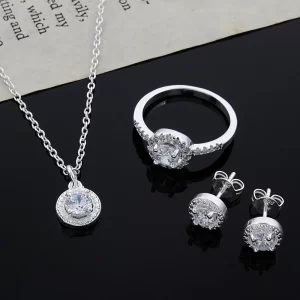 Silver Bridal Jewelry Sets